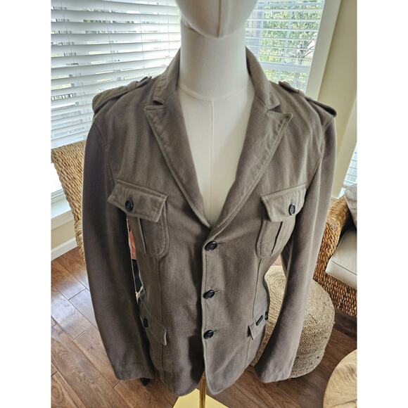 Sisley Wool Blend Blazer Military Field Women’s Size 8/44 Slim Fit Made in Italy - Picture 2 of 16